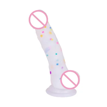 18cm Dildo Masturbator Rainbow Particles Grainy Realistic Adult Women Sex Toys Silicone Female Huge Waterproof 6