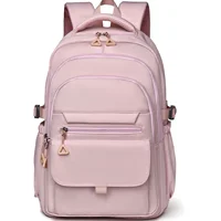 Versatile Solid Color Student Backpack Oxford Cloth 15.6 Inch Double Shoulder CasualTravel Bag Suitable for Junior High High Sch