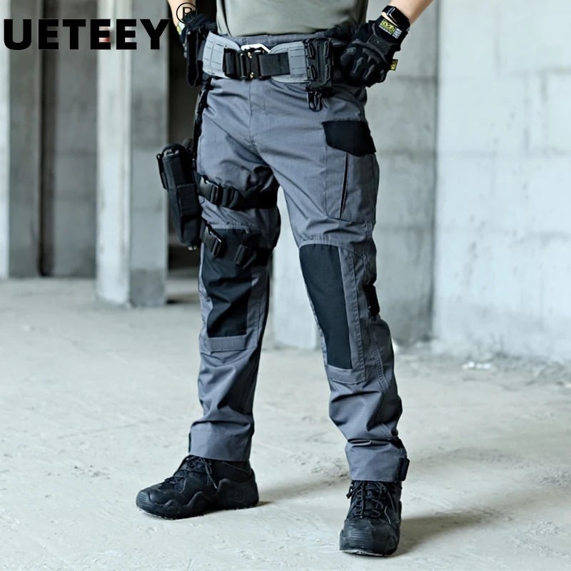

Mens High Quality Tactical Pants Hiking Cargo Pants Waterproof Multi-pocket Strong Combat trousers Male Hunting Trekking Trouser
