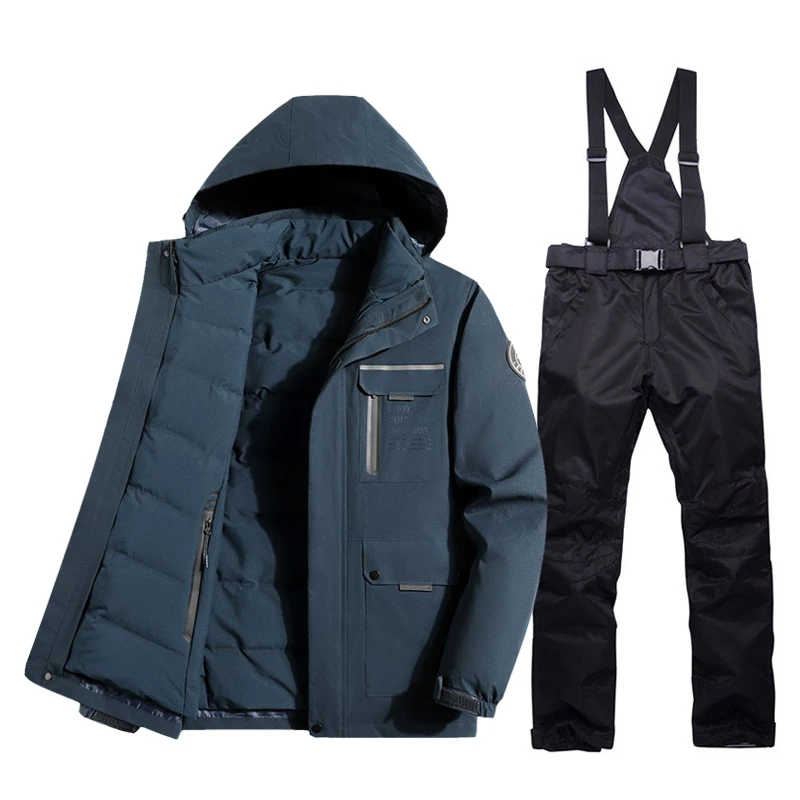 Mens Ski Jacket Pants Combo Jacket Trousers Skiing Men Ski Suits