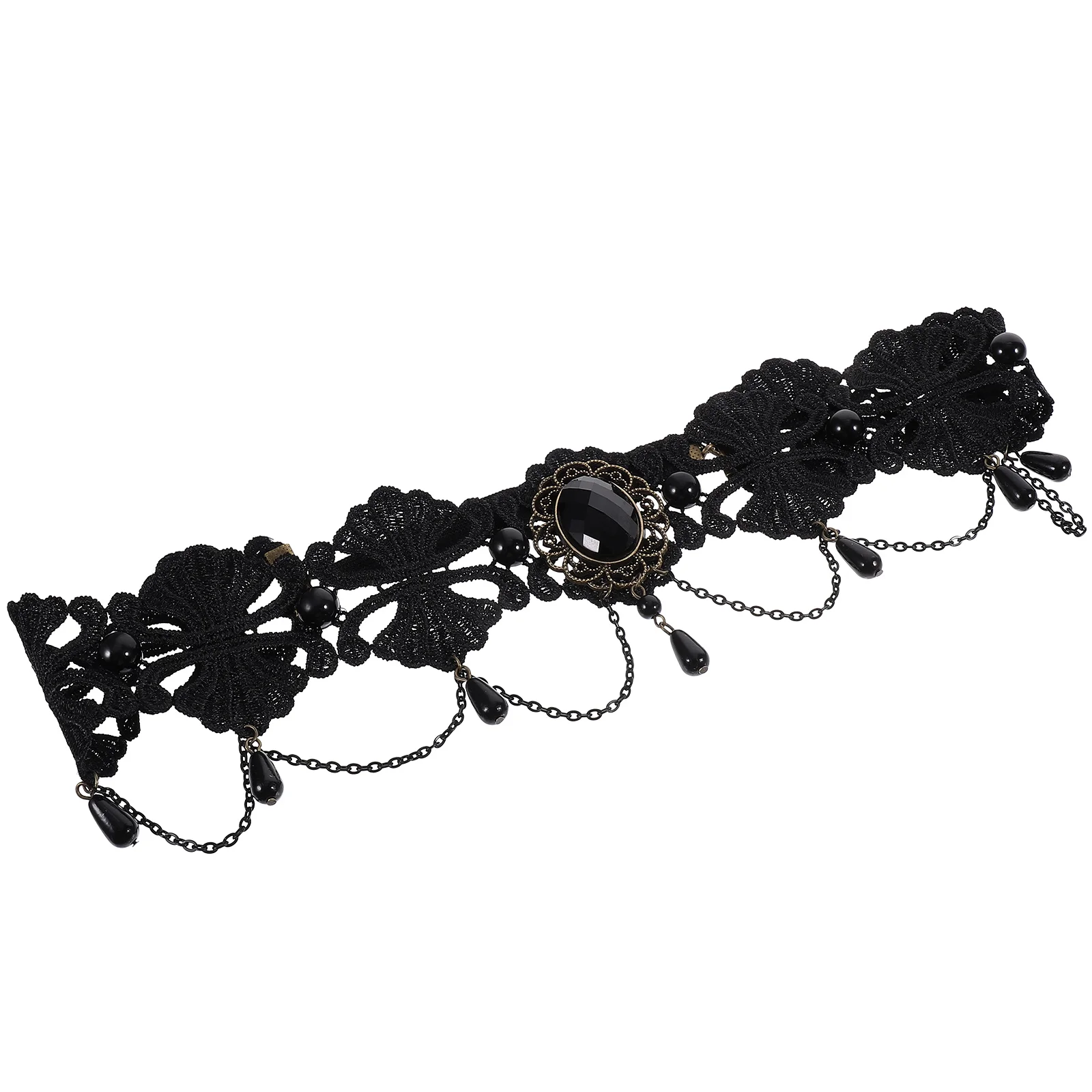 Queen Forehead Band Halloween Headwear Elastic Lace Hair Jewelry Dress-Up Accessory for Masquerade Costume Party Cosplay Hair