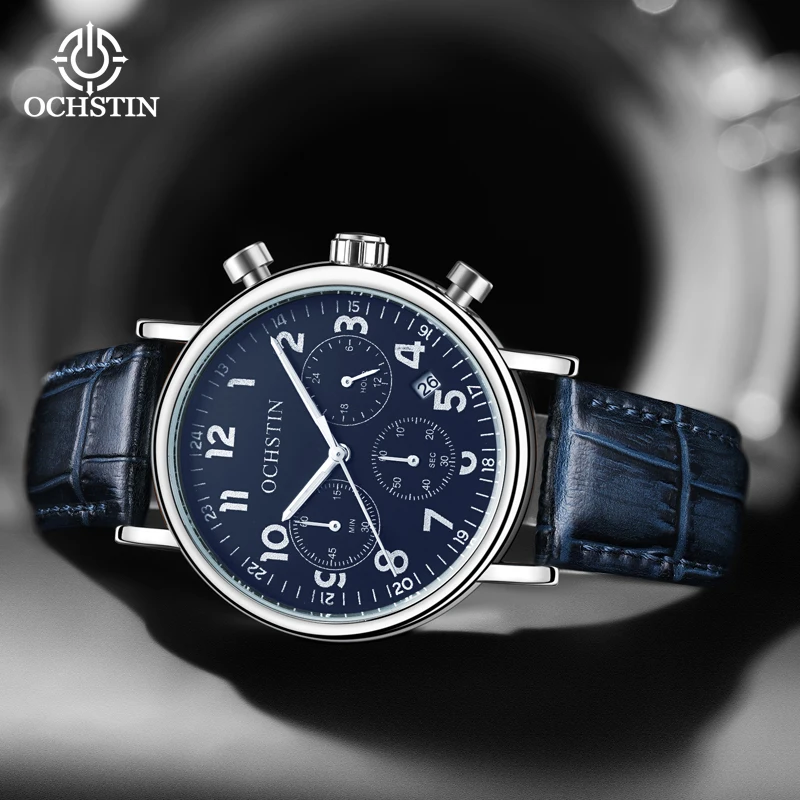 OCHSTIN New 2024 Navigator Series Personalized Trendy Style Multi functional Quartz Movement Men's Quartz Watch