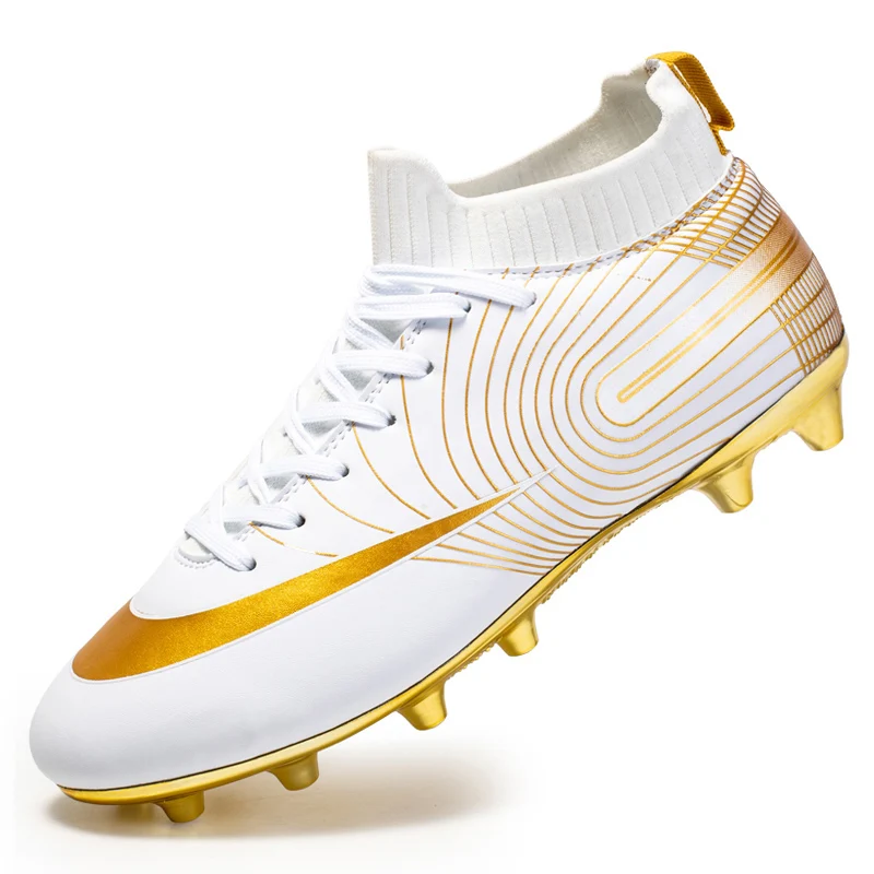 Description Picture 6 of item2023 Professional Unisex Soccer Shoes Long Spikes Tf Ankle Football Boots Outdoor Grass Cleats Football Shoes Chuteira Society