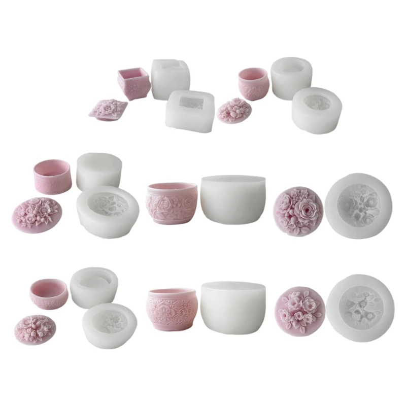 

Flower Container Silicone Molds Plaster Epoxy Mold Storage Box Mould