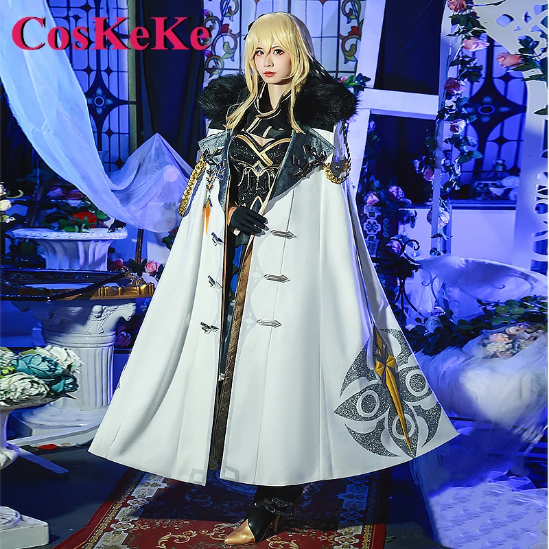 

CosKeKe Lumine Cosplay Anime Game Genshin Impact Costume Fatui Fashion Cloak Combat Uniform Full Set Party Role Play Clothing