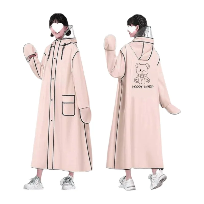 롱 유니섹스 전기 자전거 레인코트 전신 자전거 라이딩 커버 발 보호대 신형 성인용 PVC 방수 사이클링 레인...