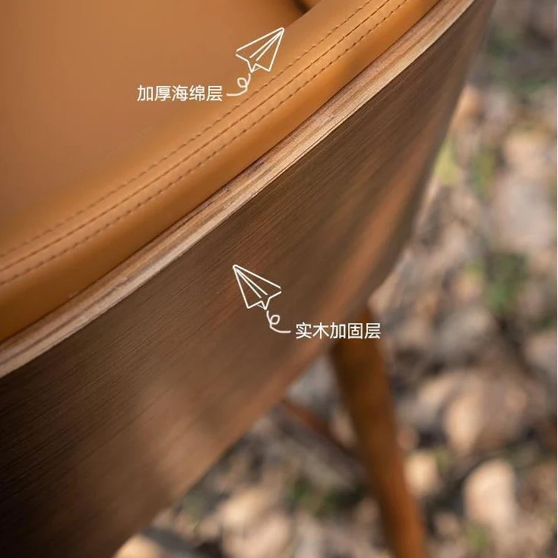 Solid Wood Leather Chair Chairs Luxury Breakfast Height Adjustable Manicure Kitchen Stool Wooden Counter Backrest Bar Outdoor