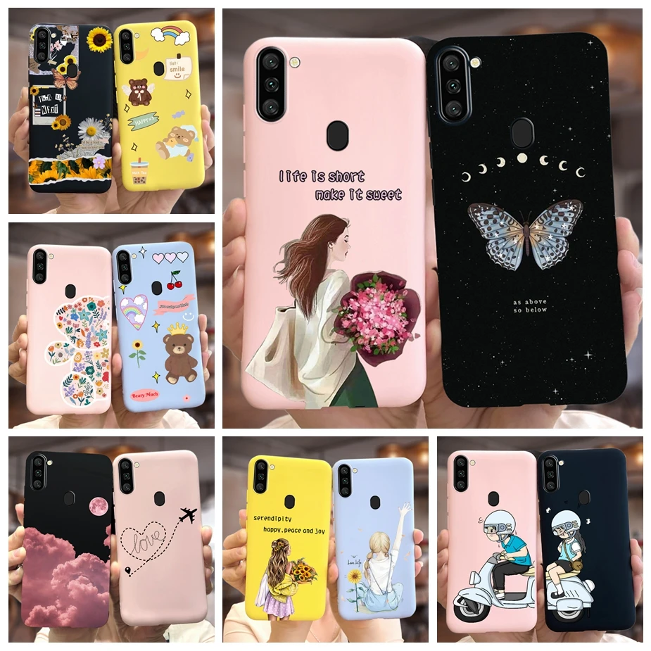 Per Samsung Galaxy A11 Custodia M11 Elegante Cover Dipinta Con Caramelle Custodia Morbida In Silicone Per Samsung A11 Galaxy M11 A115F Cover Posterior