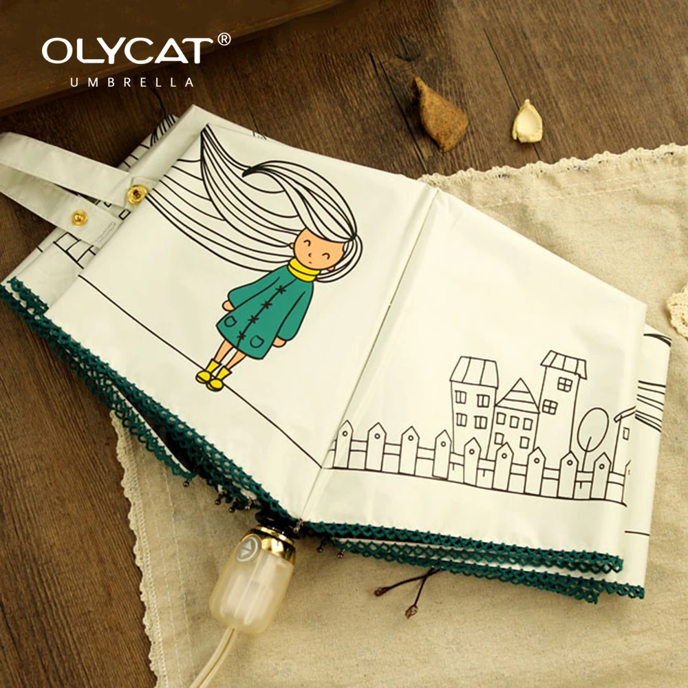OLYCAT Automatic Folding Umbrella Rain Women Strong 8K Waterproof Anti UV Sun Umbrellas folding umbrella automatic umbrella sun umbrella