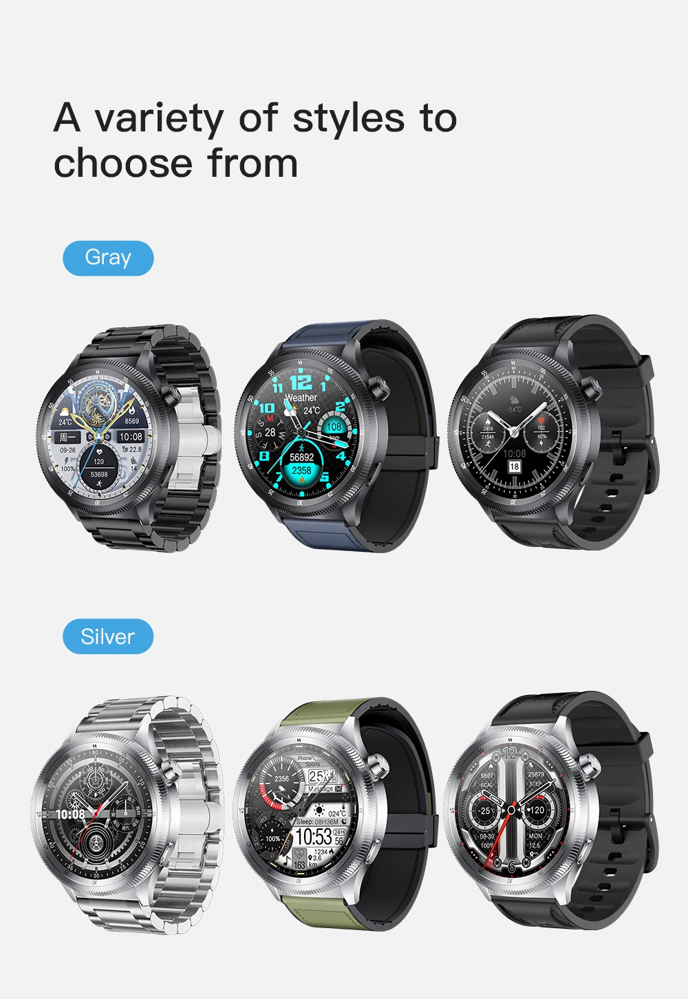 KUMI WATCH Gear GT3 1,43-дюймовый AMOLED-экран Смарт-часы Bluetooth ...