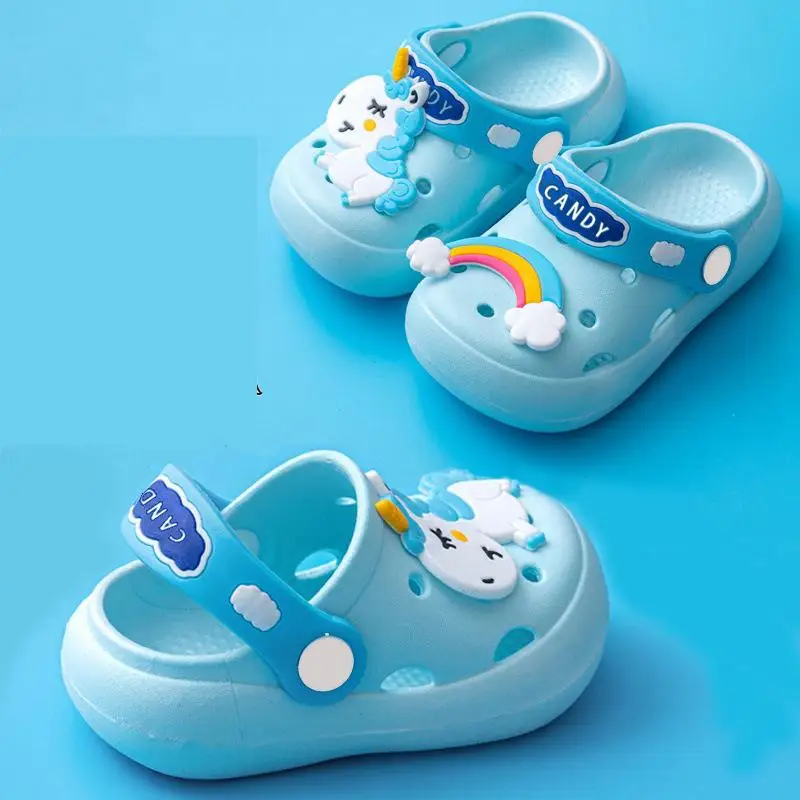 0-16y Kids Mules & Clogs Summer Children Sandals Baby Girls Boys Garden Shoes Soft Sole Anti-Slippery Slippers Cartoon Slides y1