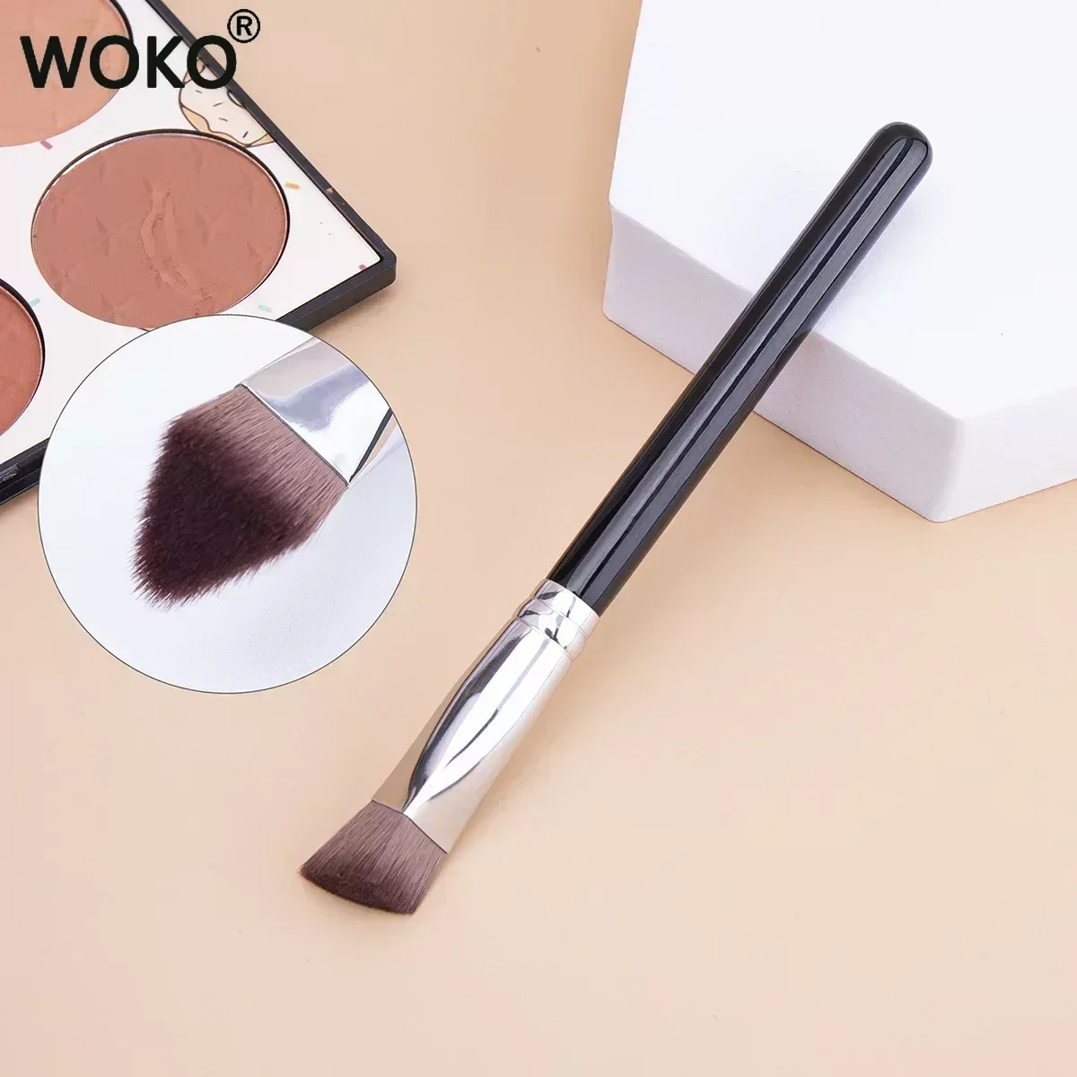 Angled Highlighter Brush Face Contour Foundation Concealer Brush Triangle shape Synthetic Hair Foundation Highlighter Brushes 2