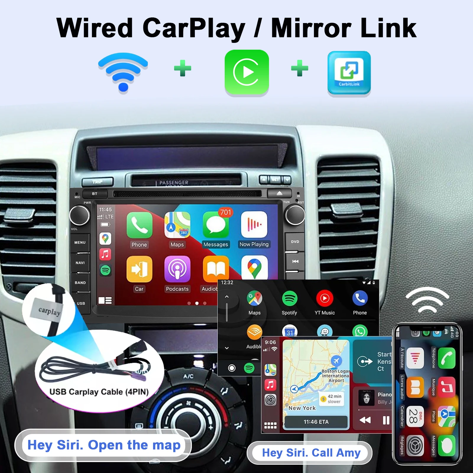 Android Car Radio For Kia Ceed 2010-2012 Multimedia Player Supports CarPlay, And