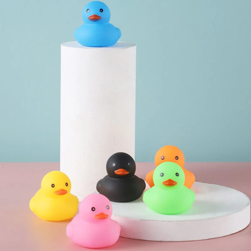Baby Bath Toys Cute Little Yellow Duck Bath Toys Bathroom Bath Swimming Water Toy Soft Floating Rubber Duck Squeeze Sound Toy 5