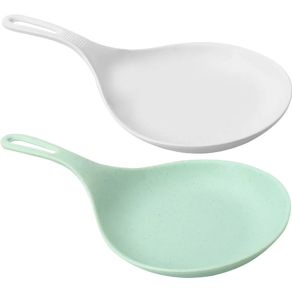 

2 Pcs Plastic Plate Handle Dishes Japanese Plates Dinner Snack Appetizers Circle Tray Handheld Fried Chicken With