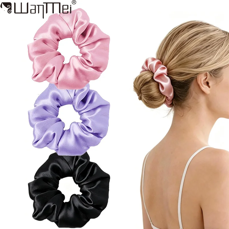 Luxurious Satin No-Crease Hair Scrunchies - Gentle Elastic Hair Ties for Effortless Styling