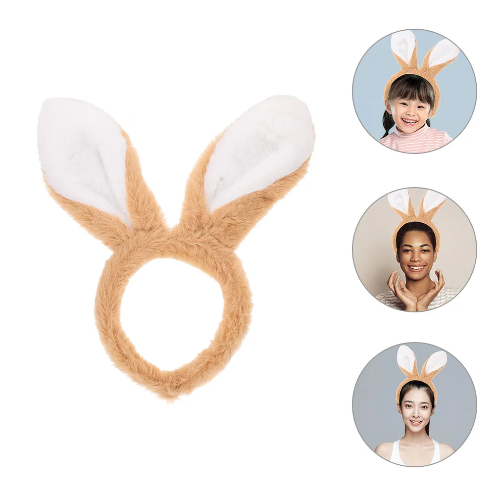 

Rabbit Ear Headbands Party Hairband Plush Headdress Women Hair Accessories Easter Rabbit Head Prop Cartoon Girl Head Hoop