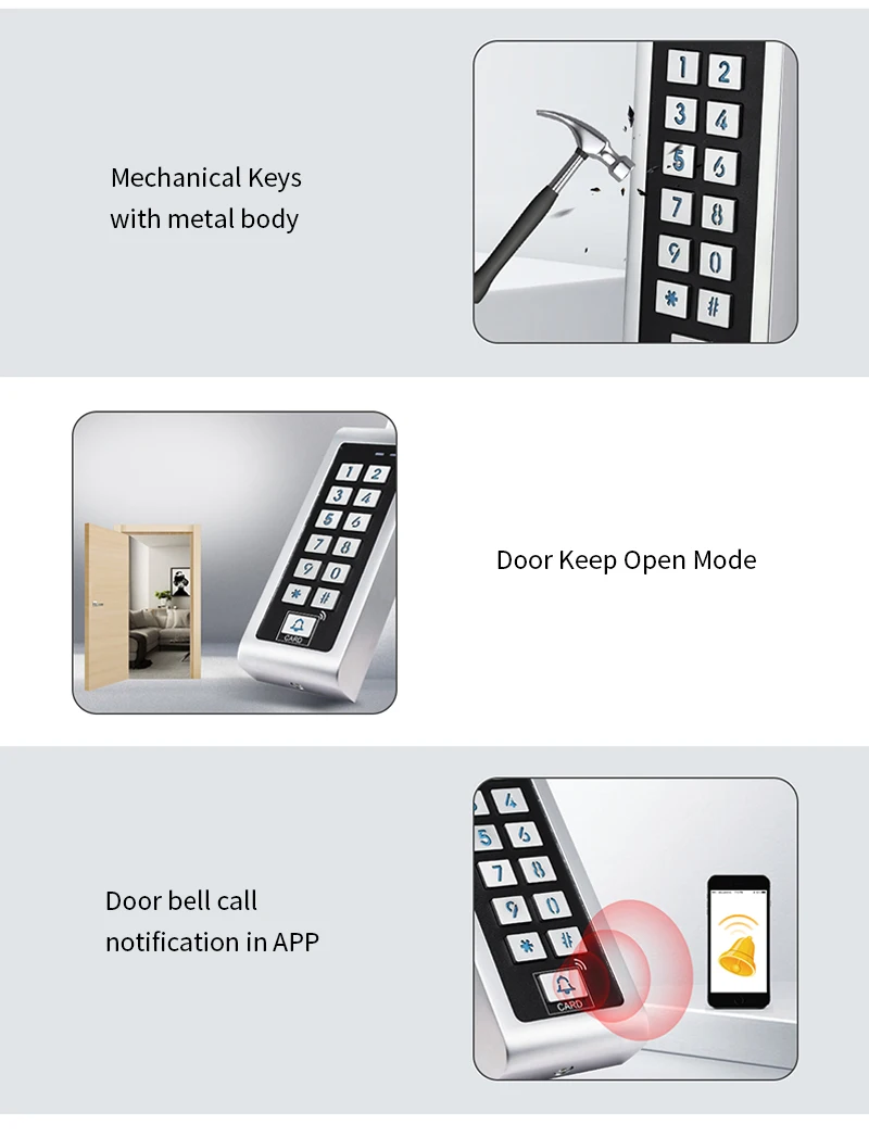 Tuya Wifi Metal Case Access Control Keypad Backlight Anti-Vandal Temporary Passw