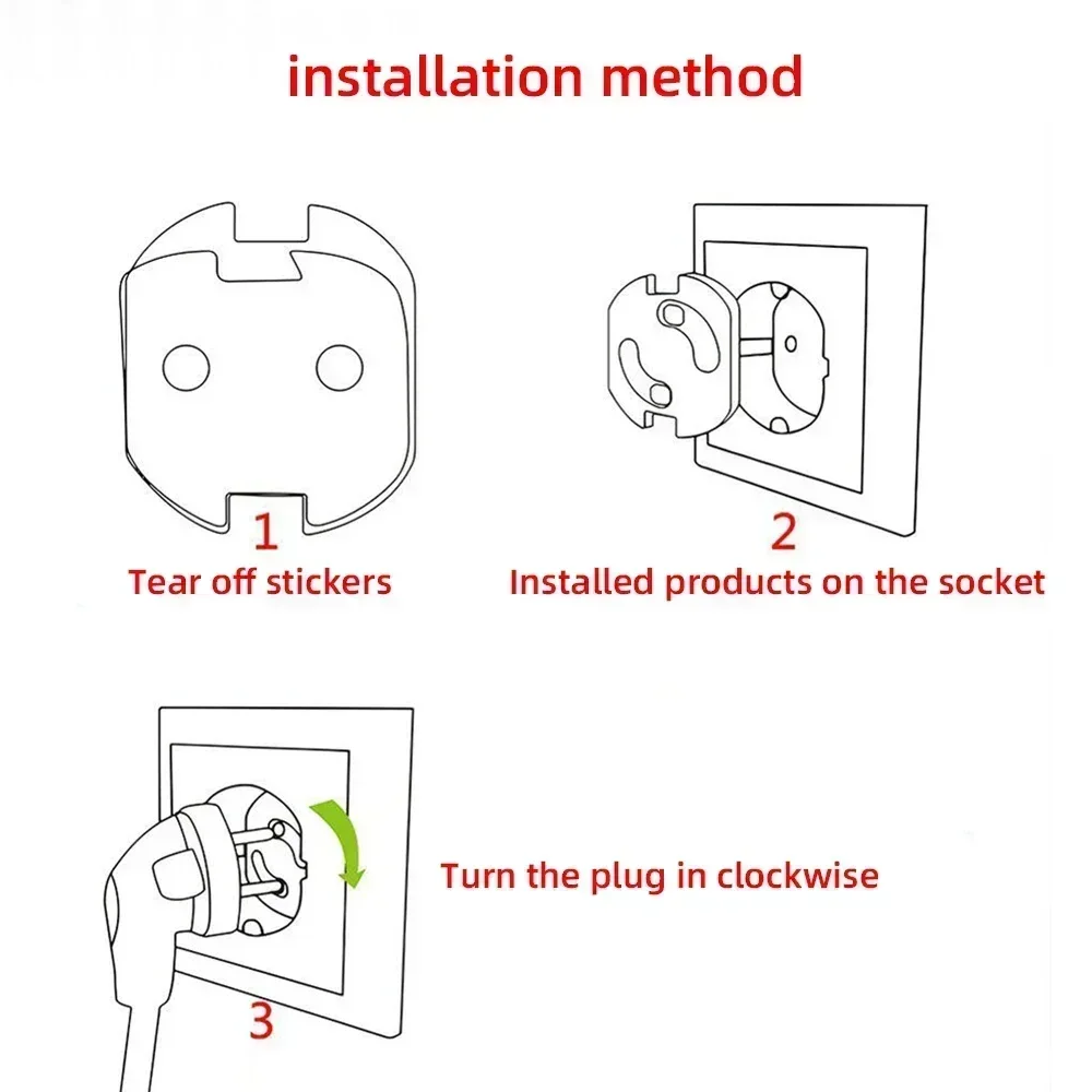 1/10pcs Electrical Outlet Protection Baby Child EU Power Socket Safety Guard Anti Electric Shock Plugs Protector Rotate Covers socket covers