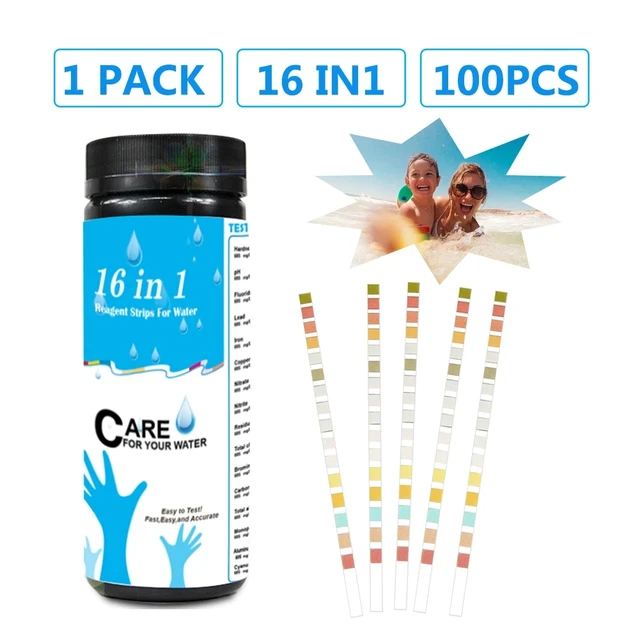 100Db 16 In-In-Inni Ivóvíz Tesztcsík Ph-Papír Az Akváriumi Haltankokhoz Medence Vízteszt Csík Keménység Vas Réz Ólom-Nitrát - Image 2