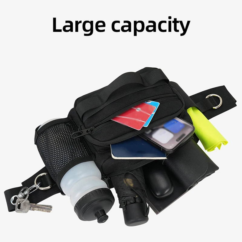 Outdoor Sports Chest Bag Multifunctional Water Bottle Fanny Pack Large Capacity Running Hiking Camping Waist Packs Fishing Bags 6