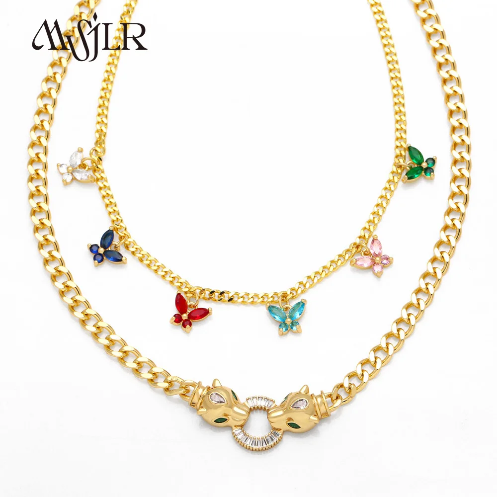 

Женское Ожерелье с разноцветными бабочками и цирконами, потрясающее дизайнерское ожерелье с позолотой, трендовая распродажа, модные ювелирные украшения, 2023