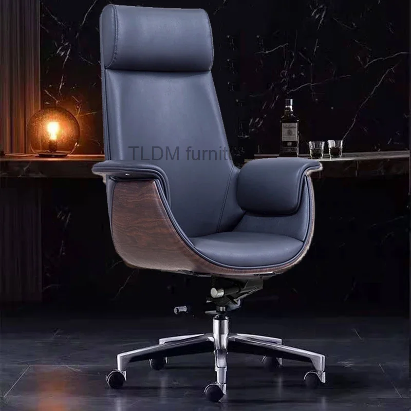 Ccomfortable Swivel Office Chair Vintage Leather Massage Executive Extension Work Chair Hairdressing Floor Silla Gamer Furniture iron bar chair high stool makeup stool vintage hairdressing stool