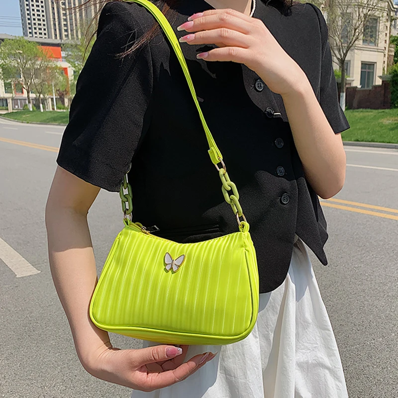 

White Butterfly Shoulder Side Bag Designer 2022 Trend Lady Summer New Fashion Underarm Handbag Luxury Female Clutch Hobos Purse