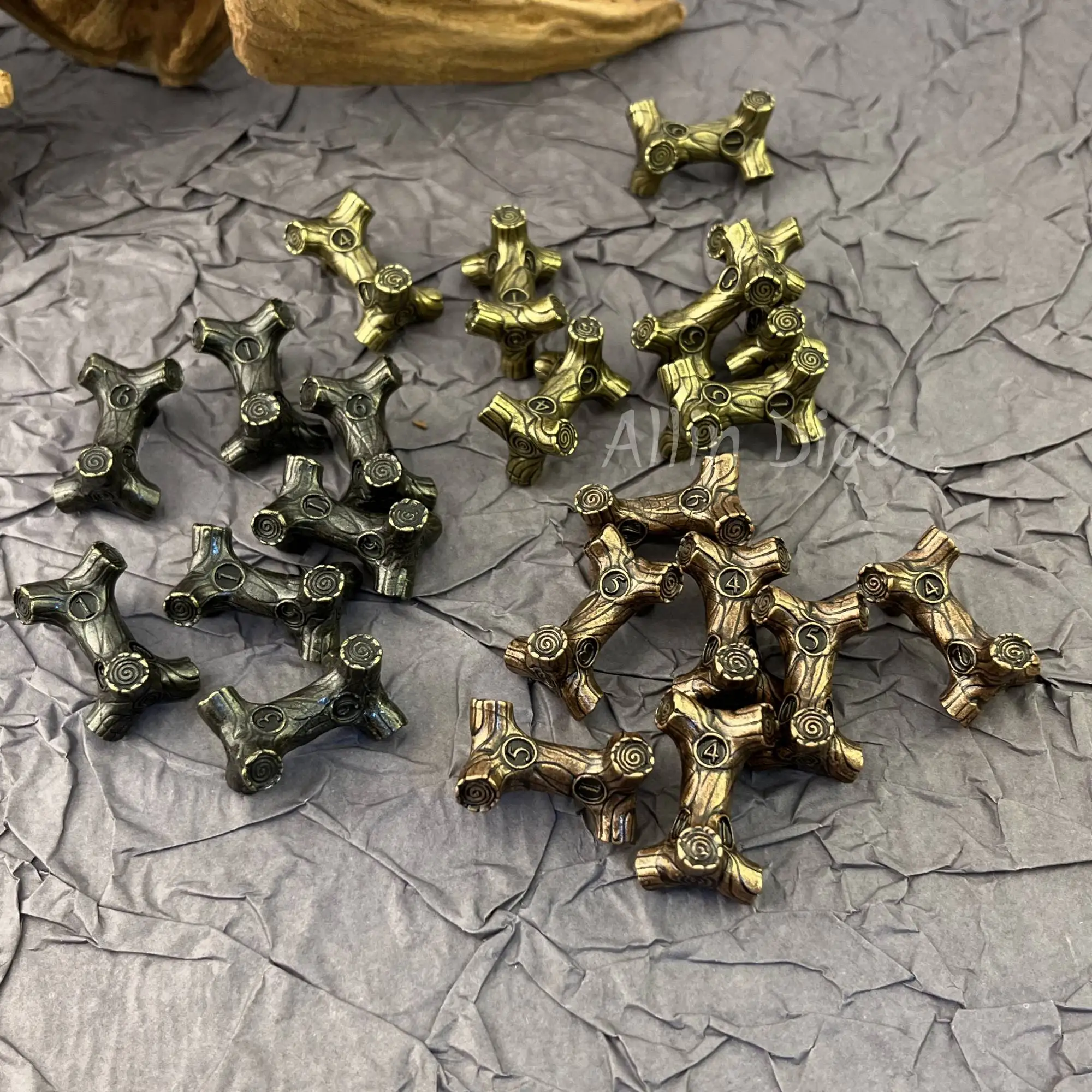 7PCS Metal Branch Dices DND Dice set for Dungeon and Dragons DND RPG Dices Metal Role Playing Games D&D Branch Shaped Dice
