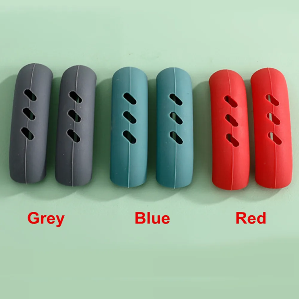 4PCS Silicone Pan Handle Cover Heat Insulation Covers Pot Ear Clip Steamer Casserole Pan Handle Holder Non-slip Kitchen Tool