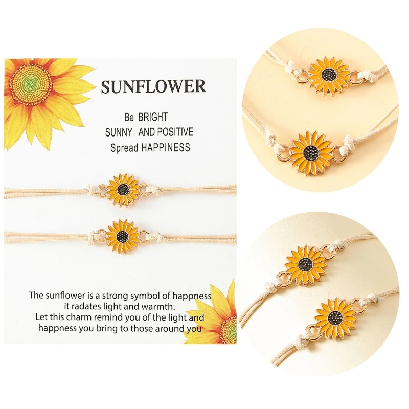 

2-Piece Bracelets Promise Bracelets Friendship Couple Distance Matching Graduation Bracelet Bohemia Jewelry