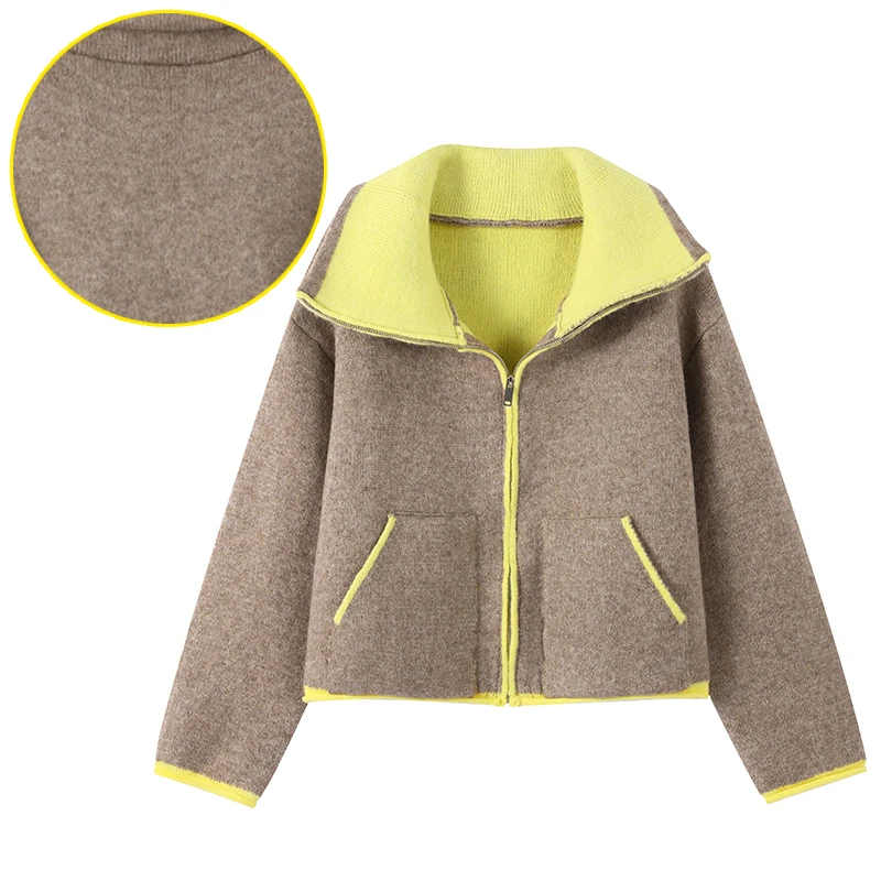 2026 Spring New Contrast Knitted Cardigan Jackets For Women Elegant Long Sleeve Pockets Zipper Sweater Street Lady Chic Outwear 9 S6b57bdbaf6034bdcaa74af93ec99bb3eR