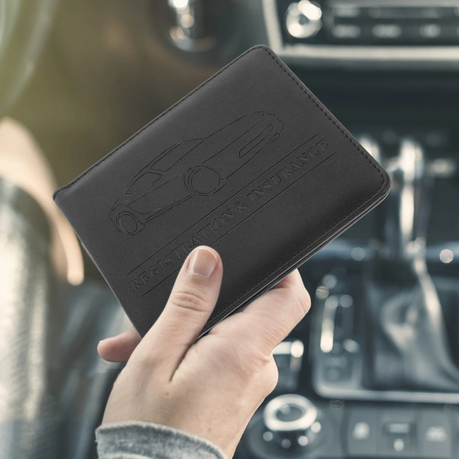 Ganizer de documents de voiture en Pu noir, manchon de Protection