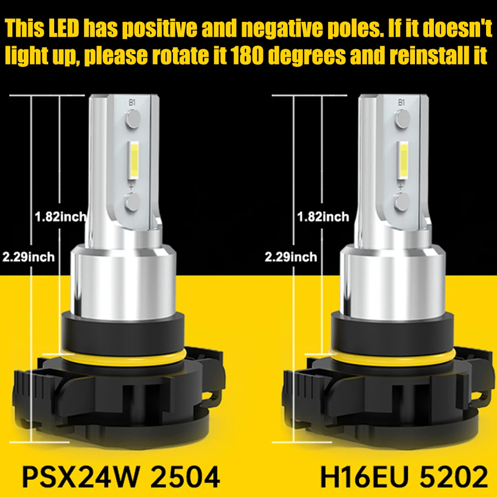BMTxms 2PCS H16 EU PSX24W 5202 2504 LED 안개등 DRL 라이트 6000LM 지프 그랜드 체로키 랭글러 푸조 시트로엥 LED 주간등 전구