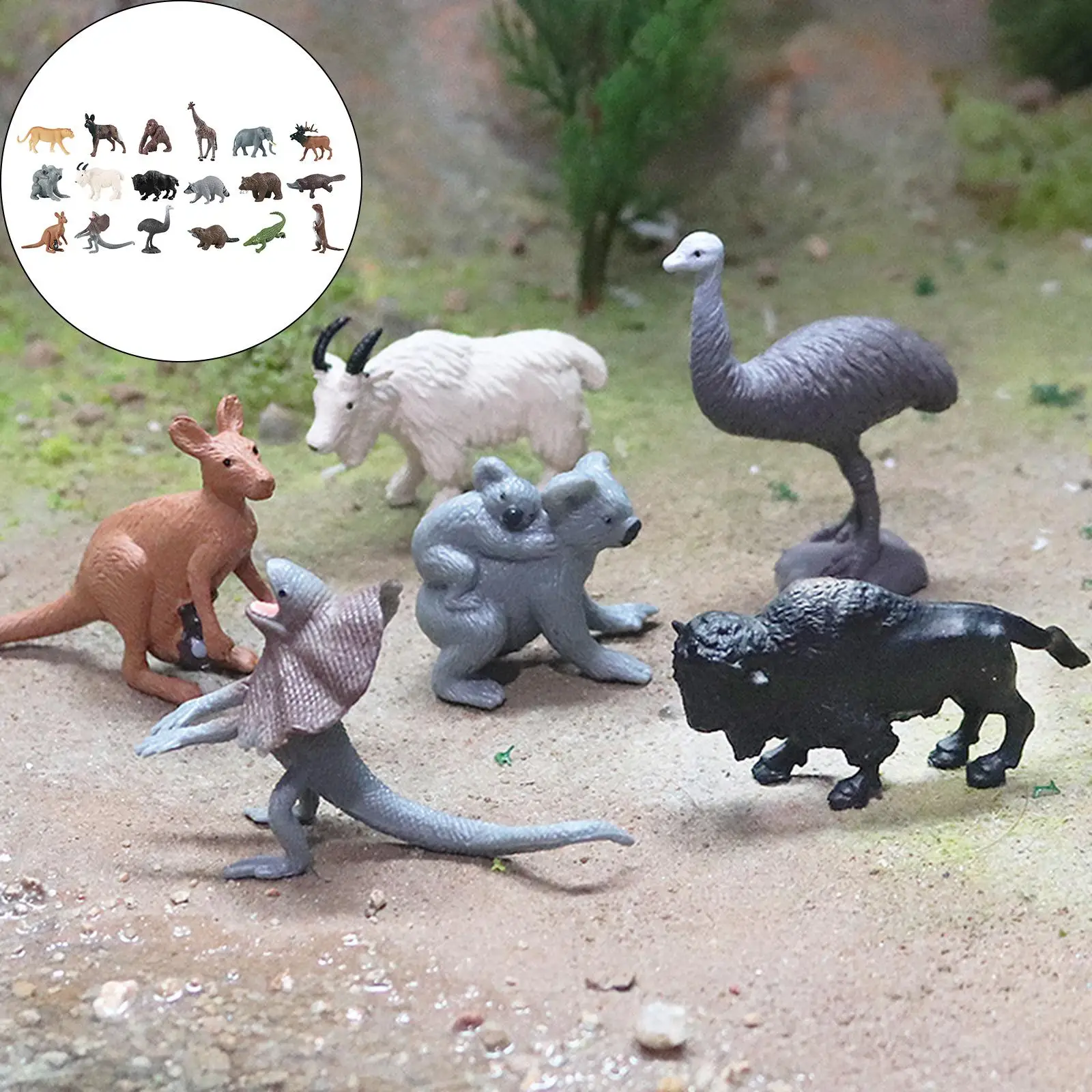 

18Pcs Lifelike Wild Animals Toy Plastic Animals World Zoo Model Ornaments