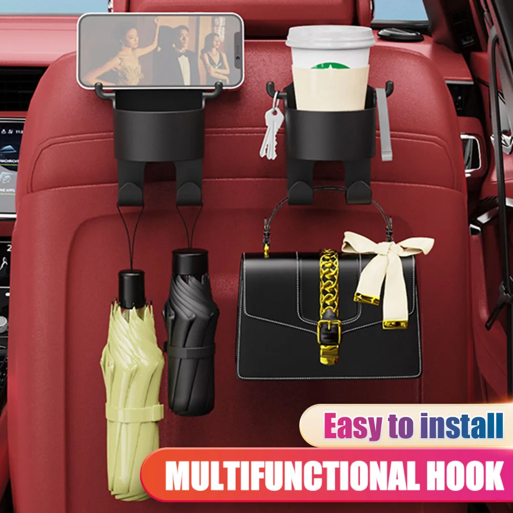 

Multifunctional Car Rear Seat Storage Rack Flexible Car Drink Rack Hanging Headrest Mounting Mobile Phone Holder With Hook