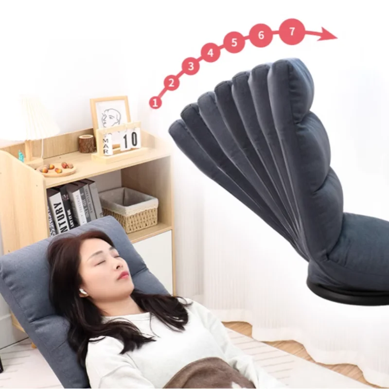 360 Degree Swivel Floor Chair with Back Support Living Room Chair Furniture Video Gaming for Reading, Lounging Blue Color