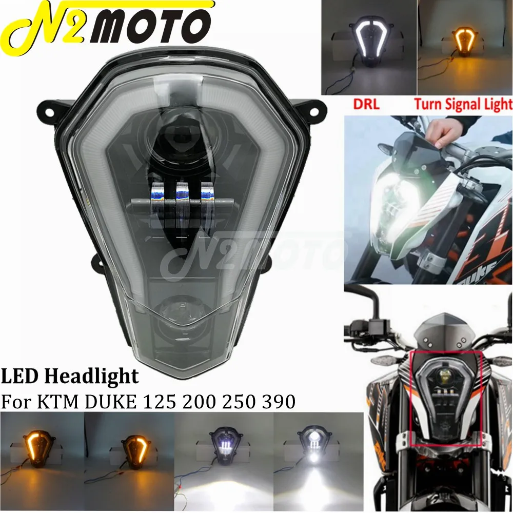 MotorcycleLEDHeadlightWTurnSignalLightDRLHiLoBeamEmarkFor