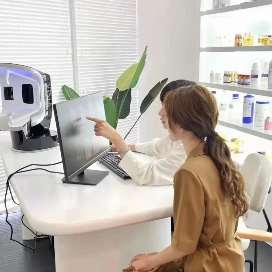 최신 입고 비지아 7 비지아 피부 분석기 7 피부 색상 분석기 3D 비지아 7 얼굴 분석기 미용 기계 판매