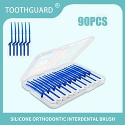Cure-dents dentaires en silicone, 90 pièces, brosse interdentaire, orthodontie, livres de dents, outils, poils ultra doux