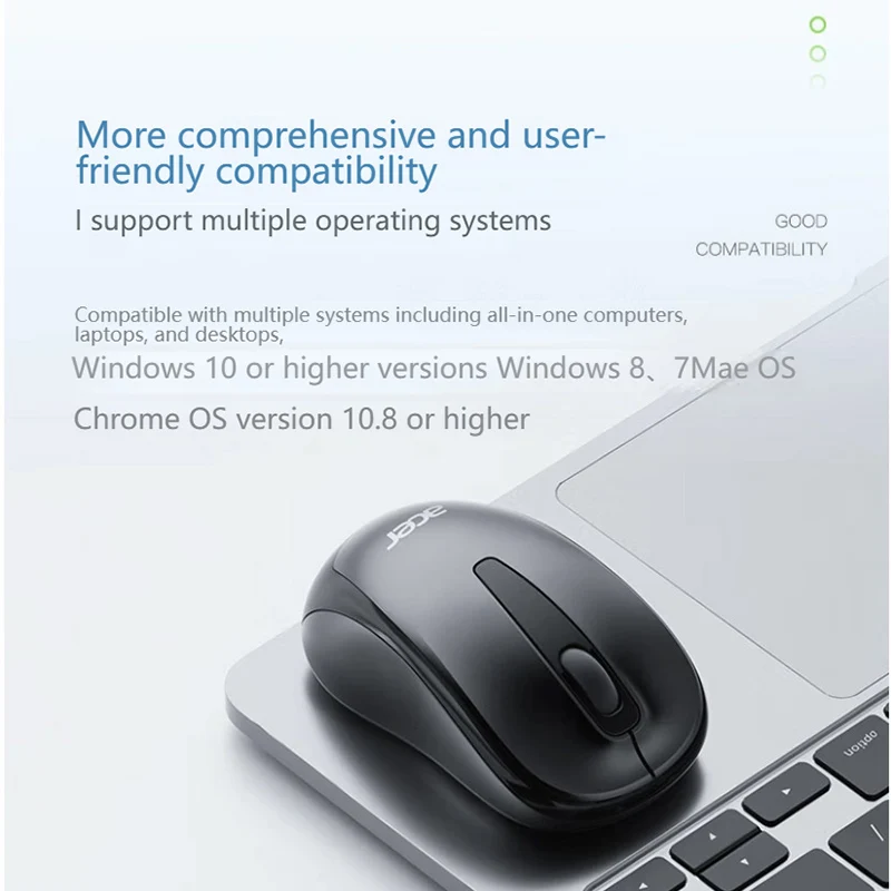 עכבר אלחוטי Acer 2.4Ghz אופטי נייד לעסקים משרדיים עכבר שקט מתאים למחשב נייד מחשב נייד משחקים