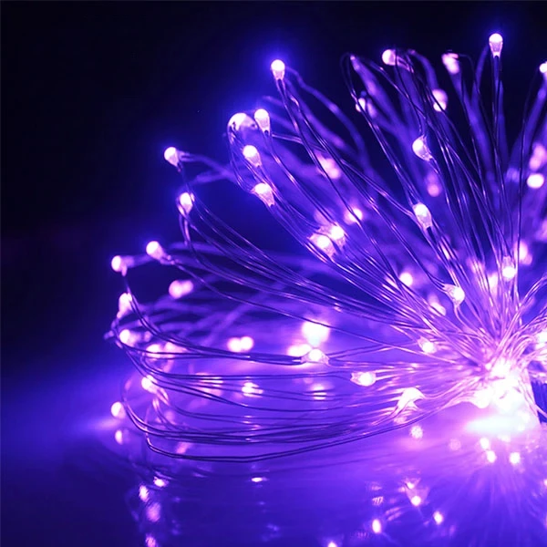 thumbnail image 1 of Guirnalda de luces LED para exteriores con batería, alambre de cobre, para Navidad, fiestas, bodas, 8 colores, 1 of 5