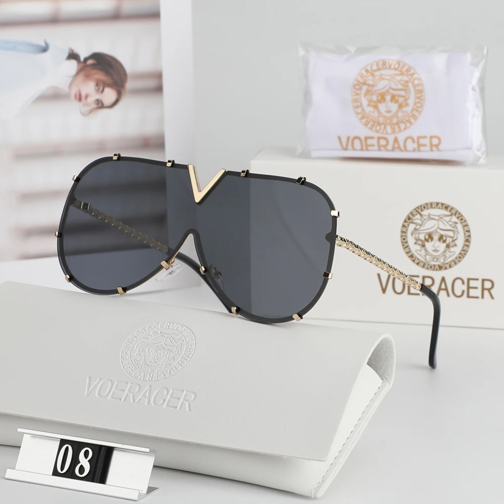 

VOERACER-V-Shaped Sunglasses for Men and Women Classical Eyewear UV400 Outdoor Driving Fashion Trend Luxury Quality Sunshades