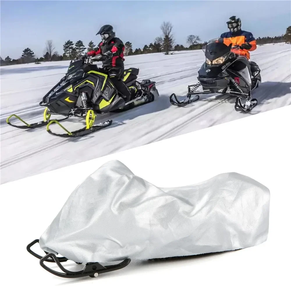 Winter Outdoor Silver Snowmobile Cover Universal Waterproof Dustproof Anti-UV All-Purpose Trailer Sled Cover Motorcycle