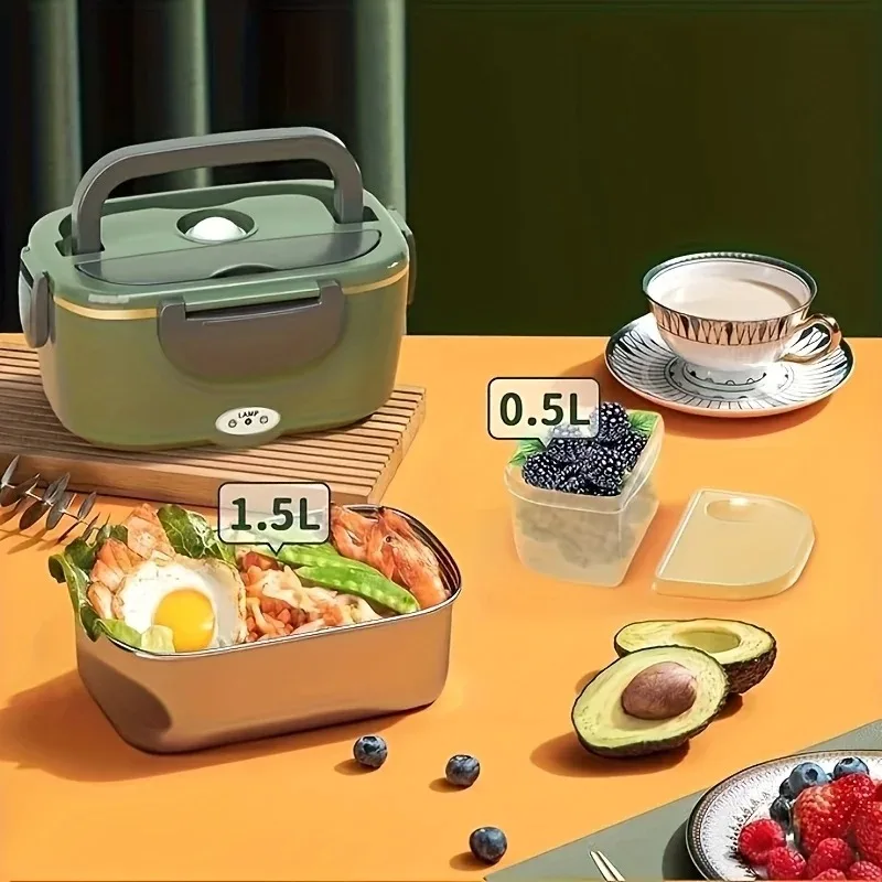 Portable Electric Food Warmer Lunch Box 1.5L 60W - Leak Proof Food Heater for Car, Home, Office & Travel 5