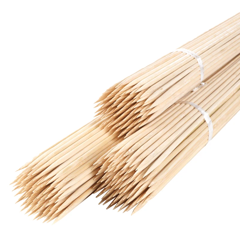 60cm x 6mm 50-100Pcs BBQ Bamboo Skewers Super Long Tornado Potato Wood Skewer Wooden Spiral BBQ Needle Bar Restaurant Supply