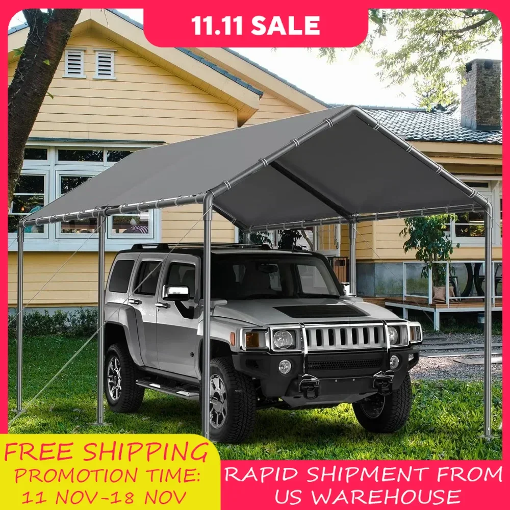 10×20 Carports, Portable Garage Carport with Heavy Duty Frame & Waterproof Carport Canopy Shelter for Outdoor, Boat, Truck