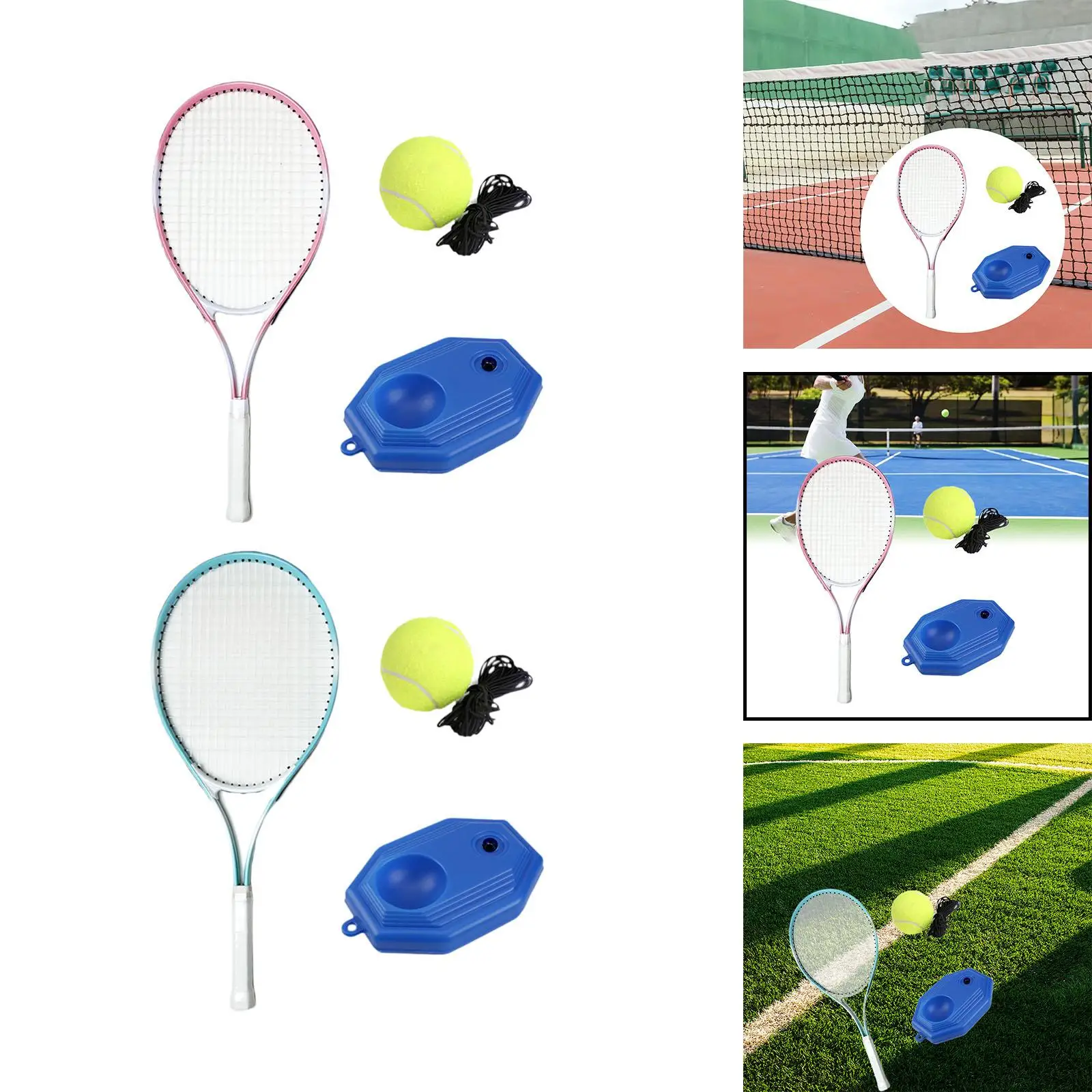 Tennis Trainer Rebound Ball Tool Single Player Practical for Beginners Ball with Elastic String Aid Self Practice Indoor Outdoor