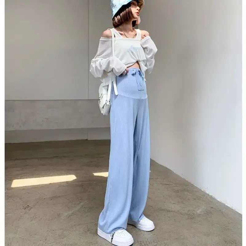 Summer Fashion Adjustable Waist Straight Loose Pregnant Trousers Outdoor Casual Breathable Maternity Pregnancy Women Pants women pants maternity pants