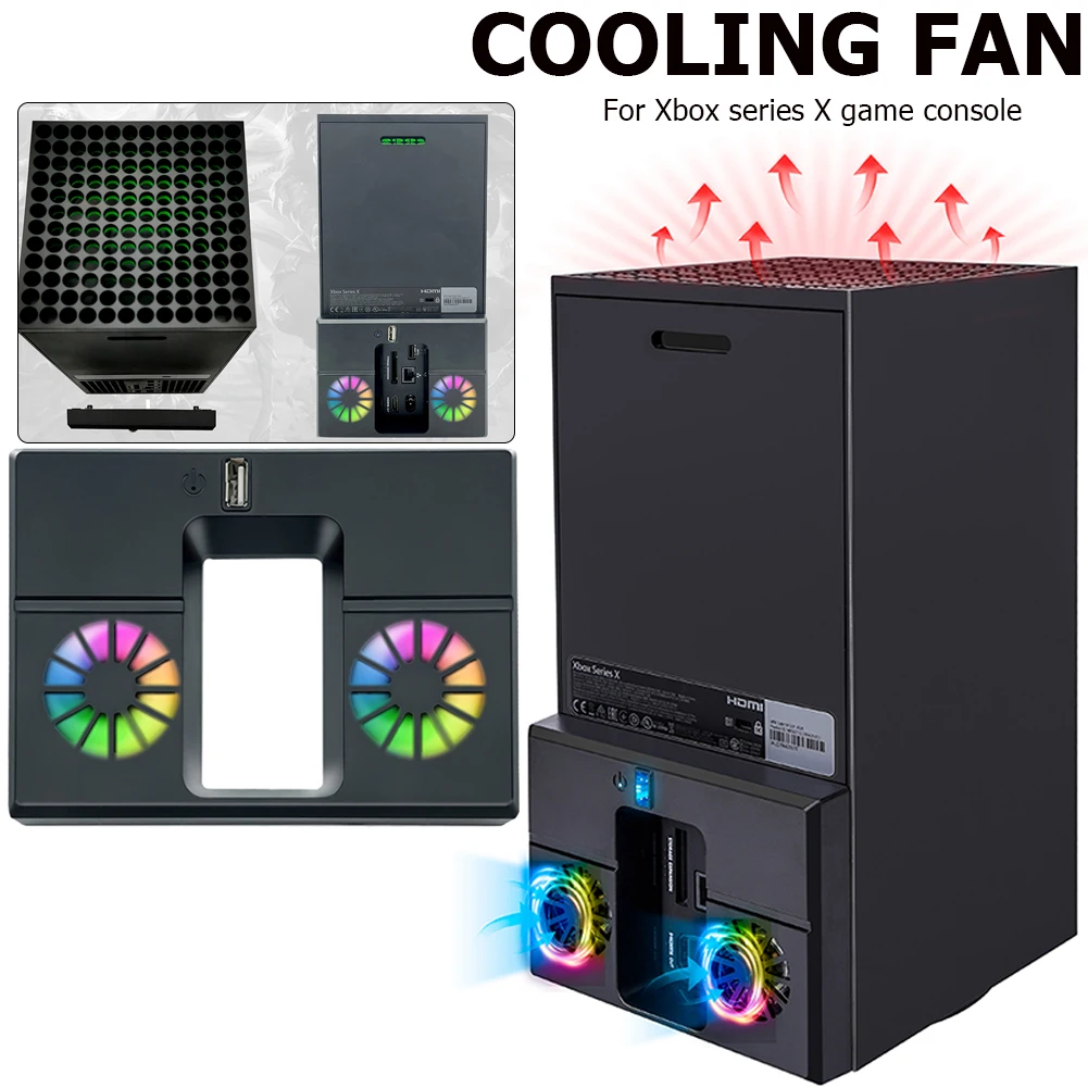 Cooling Fan Dock Station Vertical Stand with Dual Fans and USB Cooling Stand for Xbox Series X cooling fan gaming cooling fan